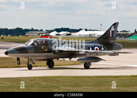 Hawker Hunter T7 WV372 G-BXFI an RAF Waddington gesehen Stockfoto