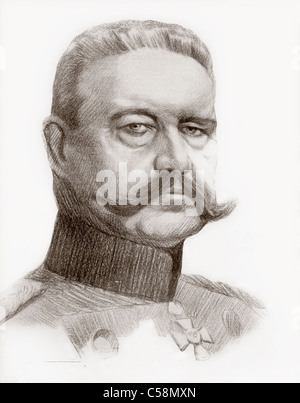 Paul Von Hindenburg, 1847-1934. Deutscher Generalfeldmarschall und zweiter Bundespräsident der Bundesrepublik Deutschland. Stockfoto