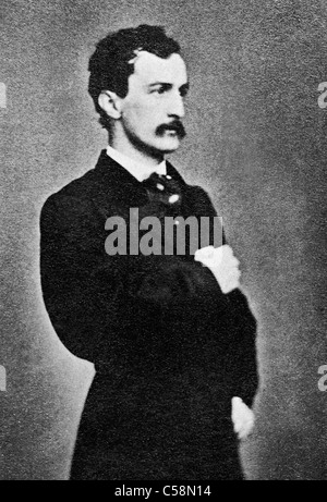 Portraitfoto von Schauspieler John Wilkes Booth (1838-1865) - der Mann, der US-Präsident Abraham Lincoln im April 1865 ermordet. Stockfoto