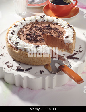 Mocca-Sahne-Torte (ohne Backen) Stockfoto