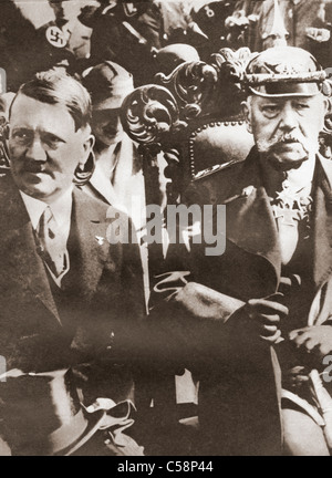 Adolf Hitler und Paul von Hindenburg 1933. Stockfoto