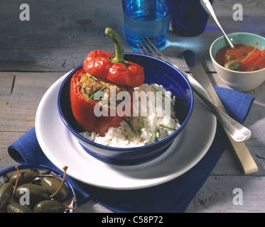 Paprika gefüllt mit Hackfleisch Stockfoto