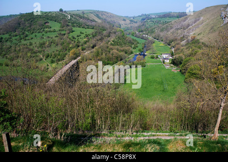 Nördlich vom "Monsal Kopf" entlang Upperdale, Millers Dale in Derbyshire England anzeigen Stockfoto