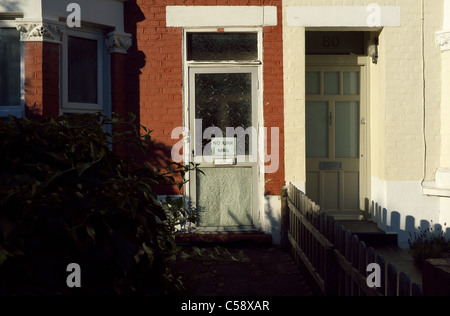 Keine Junk-Mail-Schild an Wohn Tür. Stockfoto