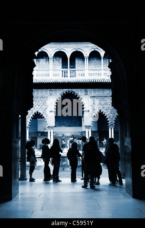 Patio de Las Huasaco, Real Alcazar, Sevilla, Andalusien, Spanien Stockfoto