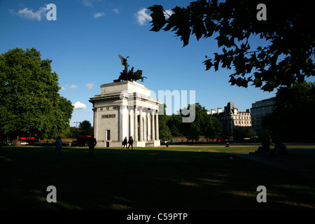 Wellington Arch am Hyde Park Corner, Belgravia, London, UK Stockfoto