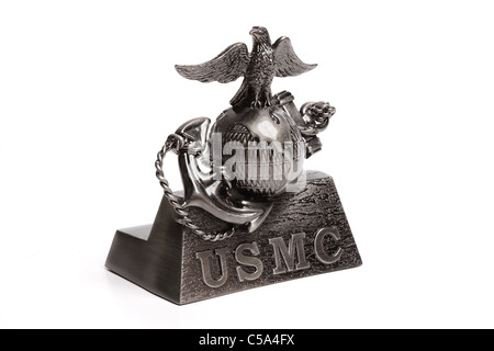 USMC (United States Marine Corps) Symbol isoliert auf einem weißen Hintergrund. Stockfoto