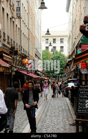 Gasse in der Altstadt von Lyon, Frankreich. Stockfoto