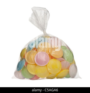 Beutel mit fliegenden Untertasse Brausebonbons oder Bonbons Stockfoto