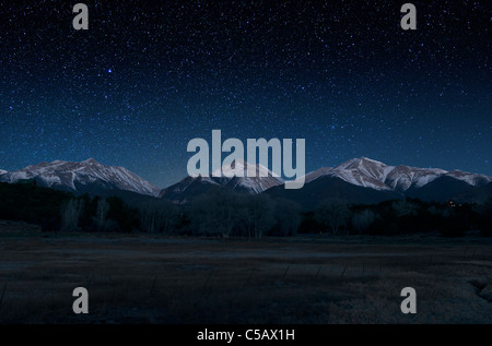 Sternenhimmel der Collegiate Peaks, Sawatch Range, Chaffee County, Colorado, USA Stockfoto