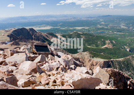 Spitze des Pikes Peak, Colorado, USA, National Forest Stockfoto