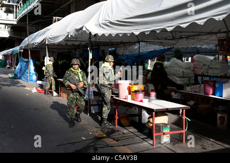 Spaziergang durch das ehemalige Red Zone, nachdem das thailändische Militär nahm es schließlich zurück. Stockfoto