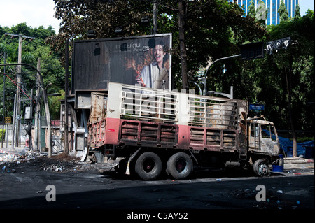 Spaziergang durch das ehemalige Red Zone, nachdem das thailändische Militär nahm es schließlich zurück. Stockfoto