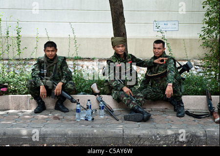 Spaziergang durch das ehemalige Red Zone, nachdem das thailändische Militär nahm es schließlich zurück. Stockfoto