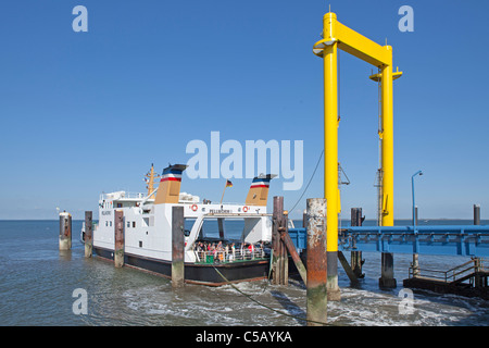 Fähre Hafen, die Insel Pellworm, Nordfriesland, Schleswig-Holstein, Deutschland Stockfoto