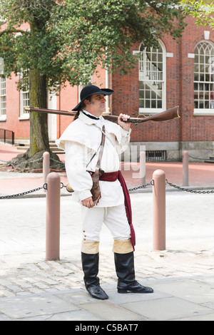 Mann in historischen Kostümen, Philadelphia Stockfoto