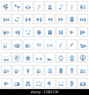 Vektor-Sammlung von verschiedenen Musik-Themen-Ikonen Stockfoto
