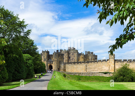 Alnwick Castle (dient als Speicherort für Hogwarts-Schule in den Harry-Potter-Filme), Alnwick, Northumberland, North East England, UK Stockfoto