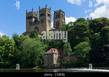 Durham Kathedrale am Ufer des Flusses Wear, Durham, County Durham, North East England, UK Stockfoto