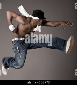 Afro-Amerikaner zu machen, springen, tanzen Stockfoto