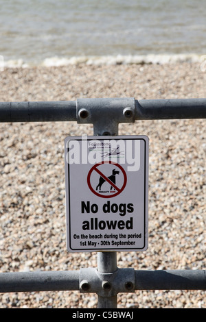 Keine Hunde anmelden Sandgate Strand Kent Stockfoto