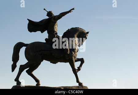 Statue von Amir Temur auf dem Pferderücken, Taschkent, Usbekistan. Tamerlan Stockfoto