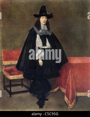 Gemälde von Gerard Terborch, späten Holländische Schule; "Portrait eines Edelmannes", Öl auf Holz Stockfoto