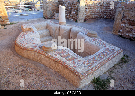 Baptisterium Becken von der byzantinischen Kirche von Vitalis (6. Jh.), Sbeitla, Tunesien Stockfoto