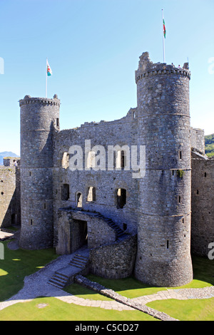 Harlech Castle, befindet sich in Harlech, Gwynedd, Wales UK. Im 13. Jahrhundert erbaut. Stockfoto