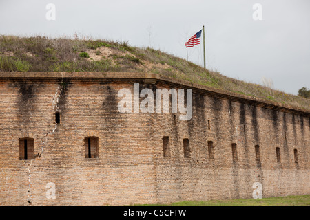 Die Außenwände des Fort Barrancas in Pensacola, Florida Stockfoto