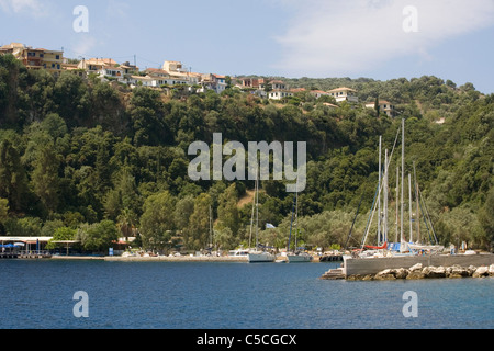 Griechenland-Ionische Inseln Lefkada, Meganisi Insel, Spartochori Hafen Stockfoto