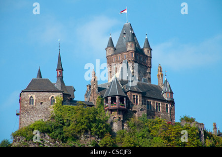 ICochem Kaiserburg (Reichsburg), Wahrzeichen von Cochem, Mosel, Rheinland-Pfalz, Deutschland, Europa Stockfoto