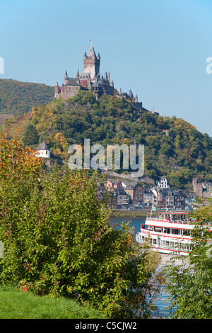 Kaiserburg, Wahrzeichen der Stadt Cochem, Mosel, Rheinland-Pfalz, Deutschland, Europa Stockfoto