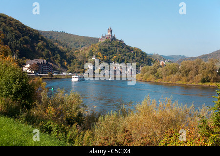 Kaiserburg, Wahrzeichen der Stadt Cochem, Mosel, Rheinland-Pfalz, Deutschland, Europa Stockfoto