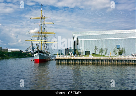 Im Besitz der Clyde Maritime Trust Tall Ship Glenlee im neu errichteten Riverside Museum auf dem Fluss Clyde in Glasgow vor Anker Stockfoto