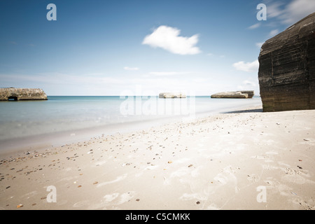 Bunker an der dänischen Westküste Stockfoto