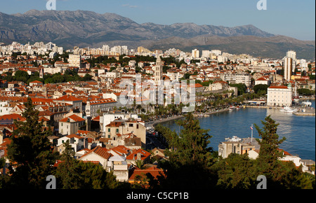 Split, Kroatien, von Marjan-Hügel aus gesehen Stockfoto