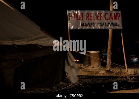 Flood Relief Camp in Maney-Tselding, Leh. Stockfoto