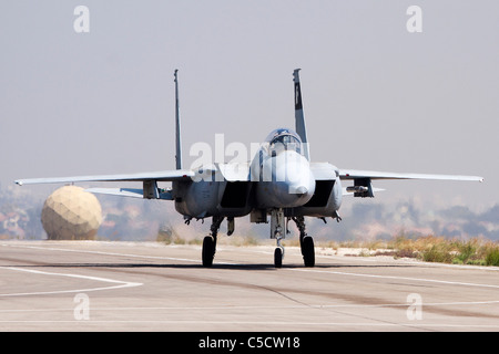 Israelische Luftwaffe F - 15C Kampfjet Landung Stockfoto