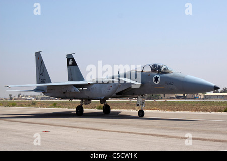 Israelische Luftwaffe F - 15C Kampfjet auf dem Boden Stockfoto