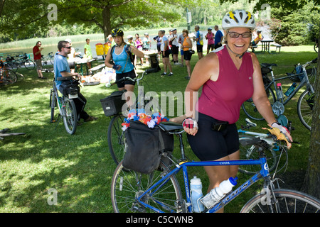 Einkehrschwung in Little Falls, Cycling The Erie Canal Bike Tour, Mohawk Valley, New York State, USA Stockfoto