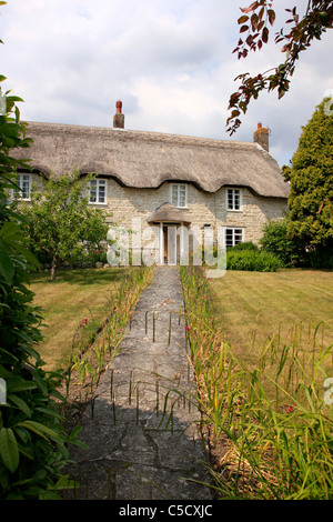 Reetdach Ferienhaus in dem kleinen Dorf Sutton Poyntz in Dorset Stockfoto