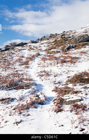 Dartmoor bedeckt im Schnee nahe Saddle Tor, Devon, England, Vereinigtes Königreich Stockfoto