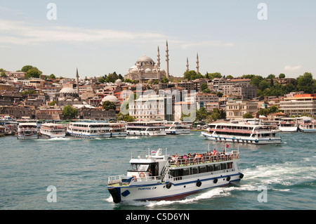 Der Galata-Turm-Beyoglu das Goldene Horn-Istanbul-Türkei Stockfoto