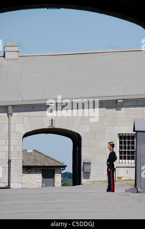 Kingston Ontario, Kanada. Fort Henry, National Historic Site, UNESCO. Reenactment Soldaten in Jahrgang 1867 Uniformen. Stockfoto