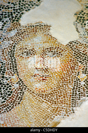 Detail des dionysischen Mosaik abbildenden Porträt Frau, genannt "die Mona Lisa von Zippori" Stockfoto