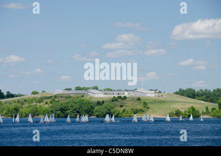 Kingston Ontario, Kanada. Historischen Fort Henry, Blick vom See Ontario. Stockfoto