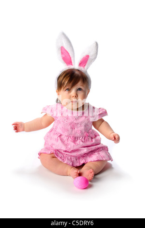 Niedliche Baby auf weiß Stockfoto