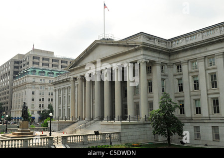 Die Treasury Building in Washington, D.C., auch bekannt als US-Finanzministerium ist eine National Historic Landmark Stockfoto