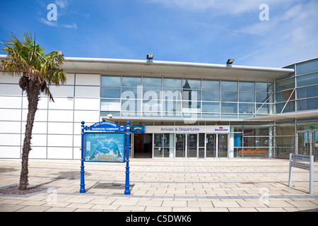 Eintritt in die Ankünfte und Abflüge Lounge der Stena Line ferry terminal in Dun Laoghaire, Irland Stockfoto